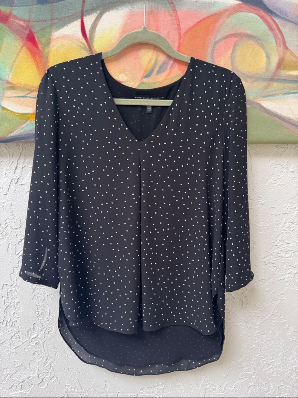 White House Black Market Polka Dot Top